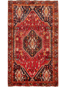 158x263 Cm Qashqai, Persia, Lana, Annodato A Mano