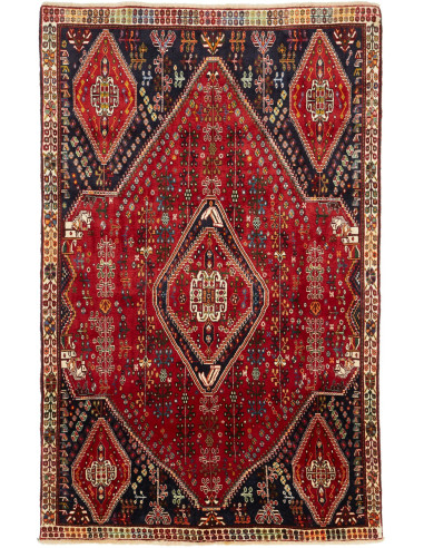 163x260 Cm Qashqai, Persia, Lana ordito In Lana, 200.000