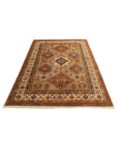 Tappeto Kazak Fine Pakistan arancione marrone 145x203